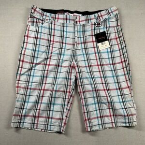 Pepe Jeans London Shorts‎ Mens 44 Seersucker Plaid Hip Hop Street Long Baggy